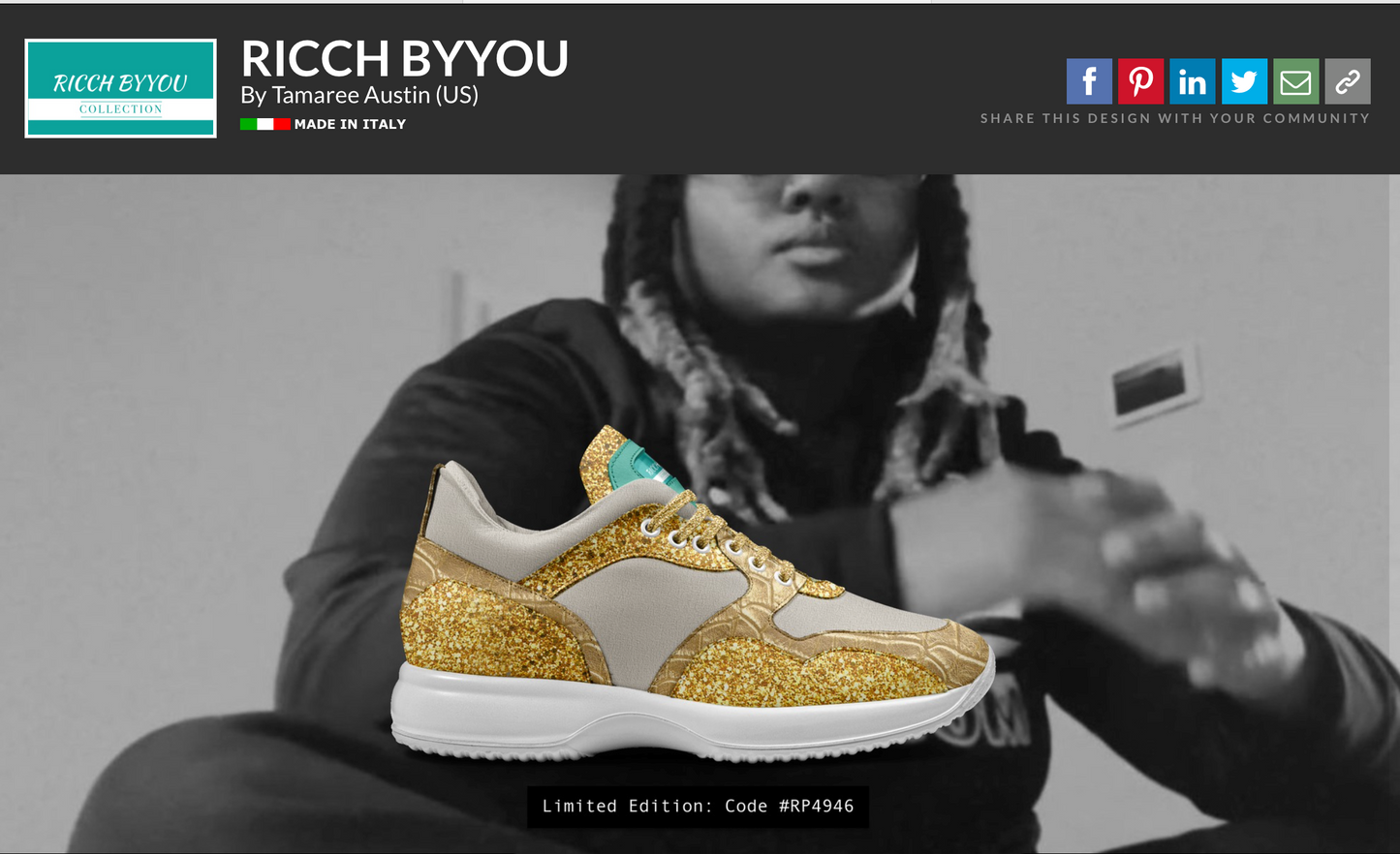 RICCH BYYOU WALKER LOW TOP "MOM BLING SNEAKER"